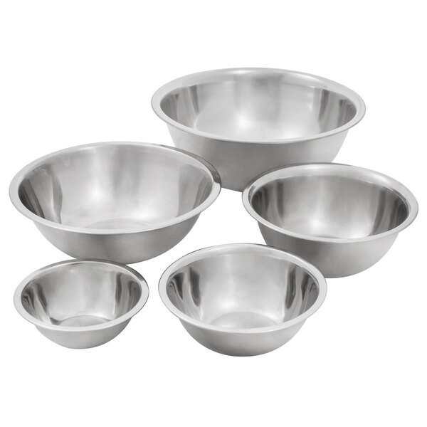 Choice Standard Weight Stainless Steel Mixing Bowls - 5/Set